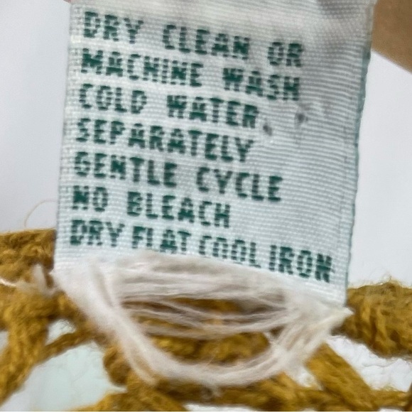 Vintage Shenanigans Knitted By Hand Ramie Small Mustard Yellow Shell Fan Stitch - Picture 5 of 6